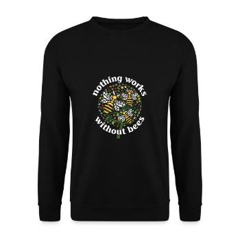 Save the bees - tree with bees - Unisex Sweatshirt - black - Front - Alina (178cm) & Michal (187cm)