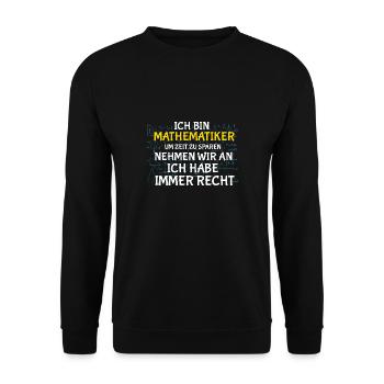 Mathe Mathematik Lehrer Student Wissenschaft - Unisex Pullover - Schwarz - Vorne - Alina (178cm) & Michal (187cm)