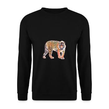 Tiger - Sweat-shirt Unisexe - noir - Devant - Alina (178cm) & Michal (187cm)