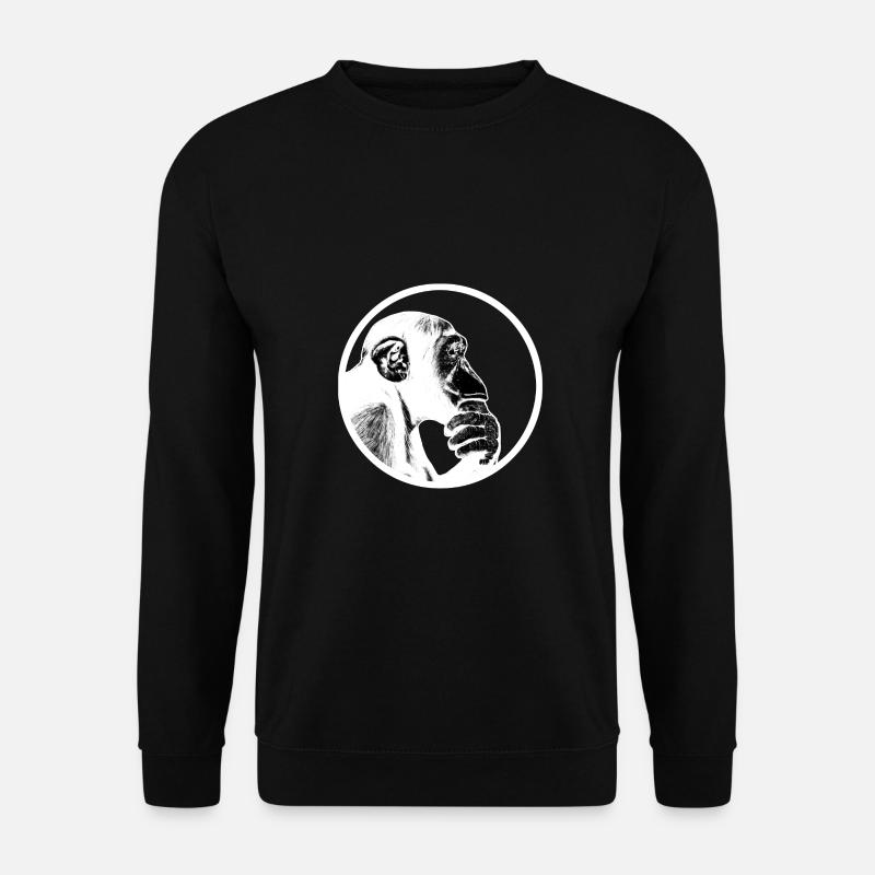 Think after monkey chimpanzee - Unisex Sweatshirt - black