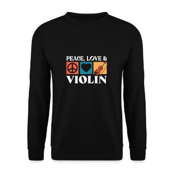 Violinist Violine Instrument Musik Geiger - Unisex Pullover - Schwarz - Vorne - Alina (178cm) & Michal (187cm)