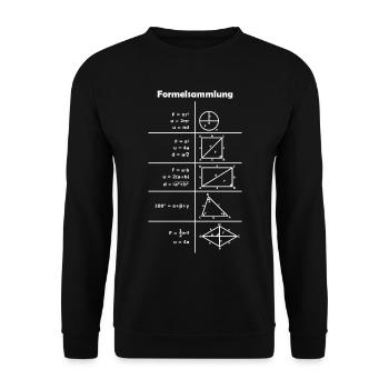 Mathe Formeln Formelsammlung Design Shirt Geschenk - Unisex Pullover - Schwarz - Vorne - Alina (178cm) & Michal (187cm)