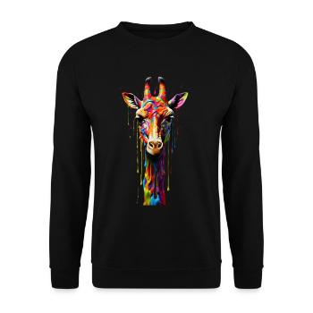 Girafe arc-en-ciel - Sweat-shirt Unisexe - noir - Devant - Alina (178cm) & Michal (187cm)