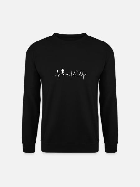 Unihockey Floorball Herzschlag Geschenk - Unisex Pullover - Schwarz