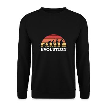 Saxophon Evolution Saxophonist Jazz Musiker - Unisex Pullover - Schwarz - Vorne - Alina (178cm) & Michal (187cm)