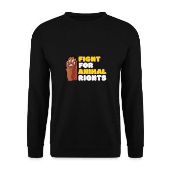Tierrechte Tierschutz Vegan Vegetarier Tierfreund - Unisex Pullover - Schwarz - Vorne - Alina (178cm) & Michal (187cm)