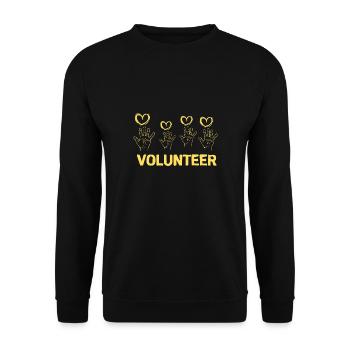 Volunteer Freiwillige Feuerwehr Helfer Retter - Unisex Pullover - Schwarz - Vorne - Alina (178cm) & Michal (187cm)