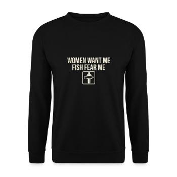 women want me fish fear me - Unisex Sweatshirt - black - Front - Alina (178cm) & Michal (187cm)