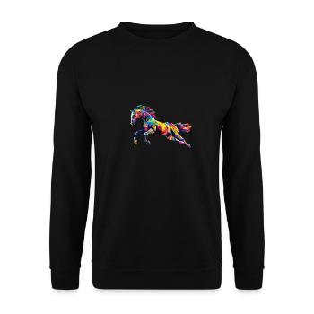 Colorful Horse Head Low Poly Logo Design - Unisex Sweatshirt - black - Front - Alina (178cm) & Michal (187cm)