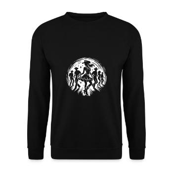Love Line Dance Western Girls Cowboys dancing - Unisex Sweatshirt - black - Front - Alina (178cm) & Michal (187cm)