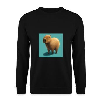 Capybara Wasserschwein - Unisex Pullover - Schwarz - Vorne - Alina (178cm) & Michal (187cm)