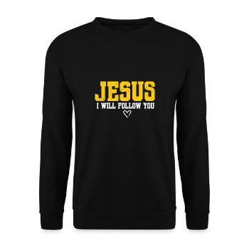 Jesus Christen Gott Religion Kreuz Glaube Kirche - Unisex Pullover - Schwarz - Vorne - Alina (178cm) & Michal (187cm)