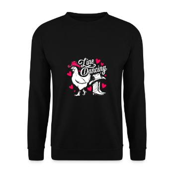 Love Line Dance Western Chicken dancing - Unisex Sweatshirt - black - Front - Alina (178cm) & Michal (187cm)