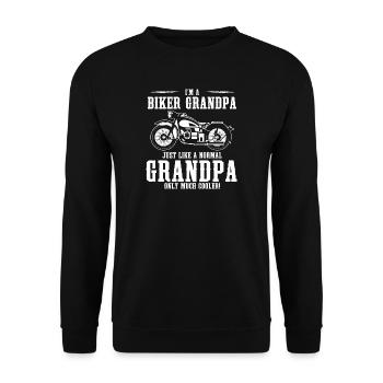 Biker Grandpa! Motorbike Grandpa! Motorcycle! funny - Unisex Sweatshirt - black - Front - Alina (178cm) & Michal (187cm)