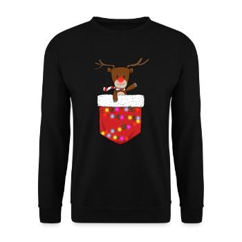 Noël de renne - Sweat-shirt Unisexe - noir - Devant - Alina (178cm) & Michal (187cm)
