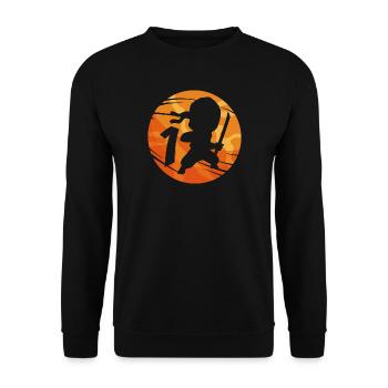Ninja Fighter 1er anniversaire Garçon 1 an - Sweat-shirt Unisexe - noir - Devant - Alina (178cm) & Michal (187cm)