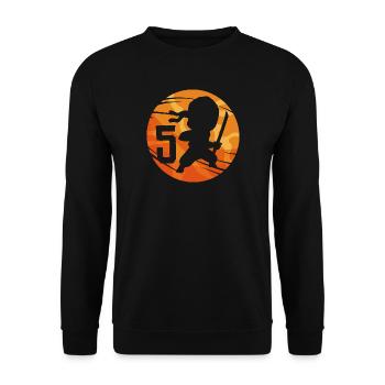 Ninja Fighter 5ème anniversaire Garçon de 5 ans - Sweat-shirt Unisexe - noir - Devant - Alina (178cm) & Michal (187cm)