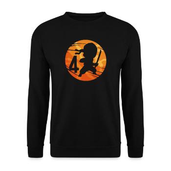 Ninja Fighter 4ème anniversaire Garçon de 4 ans - Sweat-shirt Unisexe - noir - Devant - Alina (178cm) & Michal (187cm)