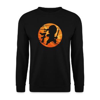 Ninja Fighter 7ème anniversaire Garçon de 7 ans - Sweat-shirt Unisexe - noir - Devant - Alina (178cm) & Michal (187cm)