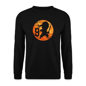 Ninja Fighter 9ème anniversaire Garçon de 9 ans - Sweat-shirt Unisexe - noir - Devant - Alina (178cm) & Michal (187cm)