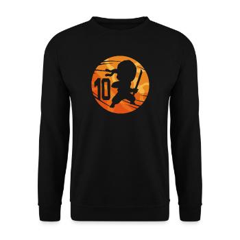 Ninja Kämpfer 10. Geburtstag Junge 10 Jahre alt - Unisex Pullover - Schwarz - Vorne - Alina (178cm) & Michal (187cm)