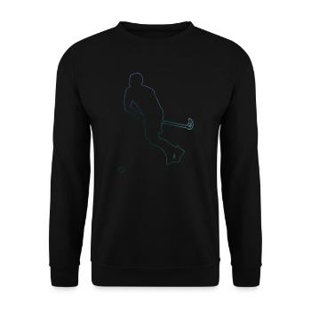 Innebandy Unihockeyspielen Hockey Salibandy - Unisex Pullover - Schwarz - Vorne - Alina (178cm) & Michal (187cm)