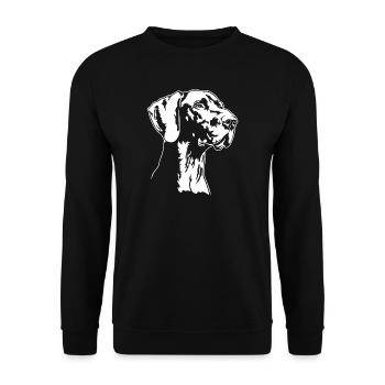 German Shorthair Hunting Dogs Portait Dog Wilsigns - Unisex Sweatshirt - black - Front - Alina (178cm) & Michal (187cm)