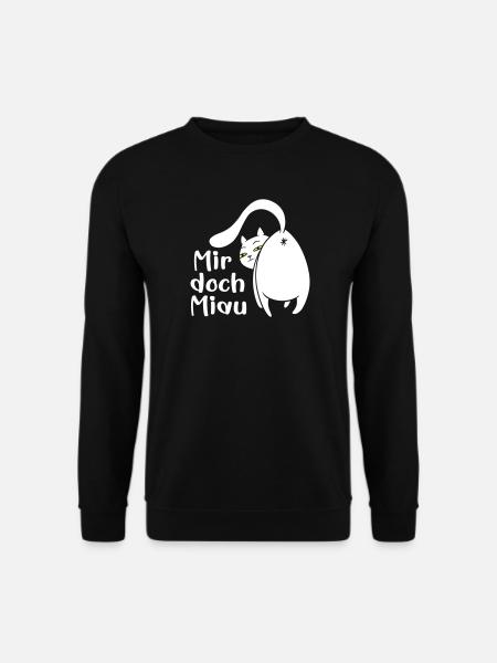 Katze lustig Miau egal lustige Sprüche Haustier - Unisex Pullover - Schwarz