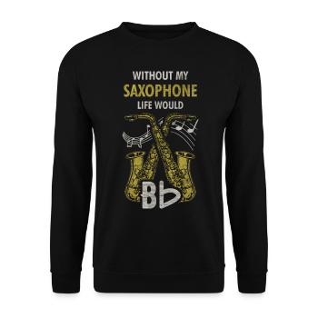 Saxophone saxophone musicien cadeau de musique - Sweat-shirt Unisexe - noir - Devant - Alina (178cm) & Michal (187cm)