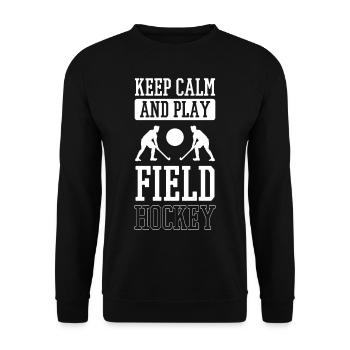 Hockey sur le terrain Keep Calm - Sweat-shirt Unisexe - noir - Devant - Alina (178cm) & Michal (187cm)