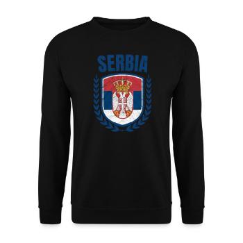 Serbia - Unisex Sweatshirt - black - Front - Alina (178cm) & Michal (187cm)