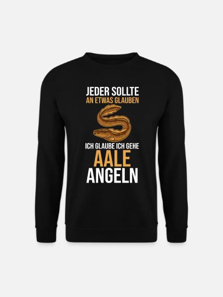 Angeln Angler Fischer Aal - Unisex Pullover - Schwarz