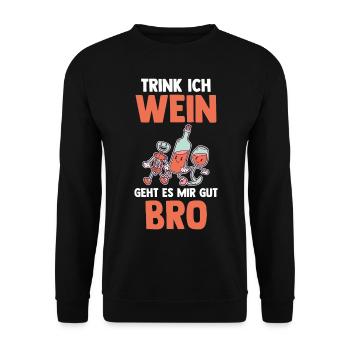 Amateurs de vin Fête Vin - Sweat-shirt Unisexe - noir - Devant - Alina (178cm) & Michal (187cm)