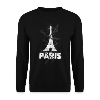 Paris France City Skyline Tour Eiffel Art - Sweat-shirt Unisexe - noir - Devant - Alina (178cm) & Michal (187cm)