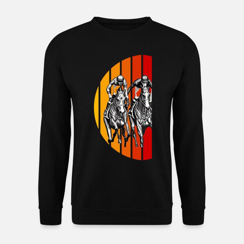 Courses de chevaux Vintage Dessin Coucher de soleil - Sweat-shirt Unisexe - noir
