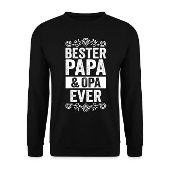 Vater Großvater Papa Opa - Unisex Pullover - Schwarz - Vorne - Alina (178cm) & Michal (187cm)