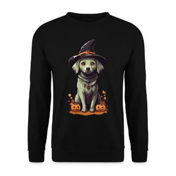 Sorcières de minuit Chien mignon Halloween Pet - Sweat-shirt Unisexe - noir - Devant - Alina (178cm) & Michal (187cm)