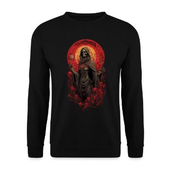 Lady Tod Sensenmann, - Unisex Pullover - Schwarz - Vorne - Alina (178cm) & Michal (187cm)