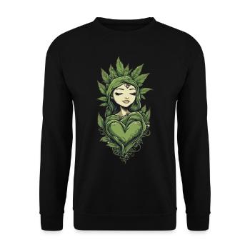 Heart Plants Aesthetic Love Design - Unisex Sweatshirt - black - Front - Alina (178cm) & Michal (187cm)
