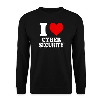 I Love Cyber Security Heart Funny Witty - Unisex Sweatshirt - black - Front - Alina (178cm) & Michal (187cm)