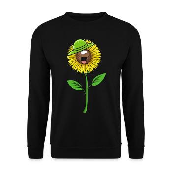 Sommer Sonnenblume Blume Hut Gärtner Flora - Unisex Pullover - Schwarz - Vorne - Alina (178cm) & Michal (187cm)