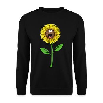 Sonnenblume Gesicht freundlich nett - Unisex Pullover - Schwarz - Vorne - Alina (178cm) & Michal (187cm)