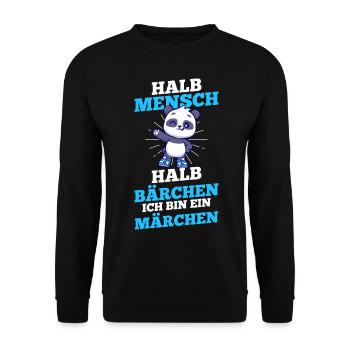 Mi-humain, mi-ours - Sweat-shirt Unisexe - noir - Devant - Alina (178cm) & Michal (187cm)