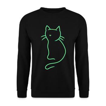 Chat rétro vintage des années 80 old school - Sweat-shirt Unisexe - noir - Devant - Alina (178cm) & Michal (187cm)