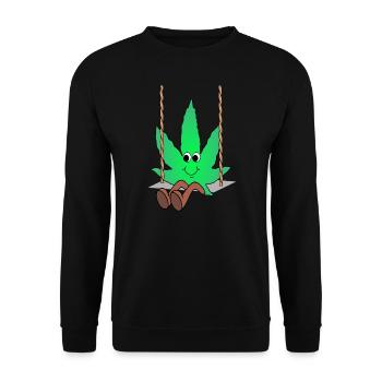 Der Bloom - Weed Cannabis Stoned Hanf Marihuana - Unisex Pullover - Schwarz - Vorne - Alina (178cm) & Michal (187cm)