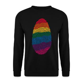 Conception d’art d’empreintes digitales arc-en-ciel coloré - Sweat-shirt Unisexe - noir - Devant - Alina (178cm) & Michal (187cm)