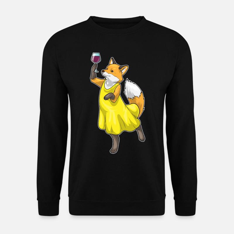 Fuchs Rotwein - Unisex Pullover - Schwarz