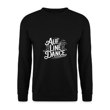 Line Dance Gruppe Training mein Tanzsport - Unisex Pullover - Schwarz - Vorne - Alina (178cm) & Michal (187cm)