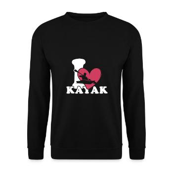 Kayak Canoe Paddling Kayak Captain - Unisex Sweatshirt - black - Front - Alina (178cm) & Michal (187cm)