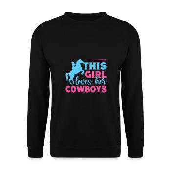 Western Rider Cette fille aime ses cow-boys Cowgirls - Sweat-shirt Unisexe - noir - Devant - Alina (178cm) & Michal (187cm)
